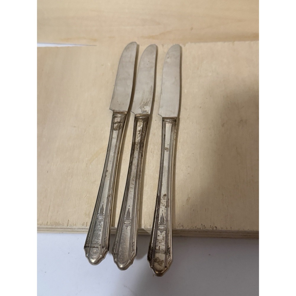 WM a. Rodger's Knives X3 Flatware Silverplated